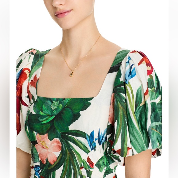 FARM Rio Midnight Macaw Linen Blend Fiesta Dress - Picture 2 of 8